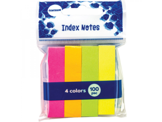 Zakładki indeks NEON papierowa 12x50 mm 4 kolory x 100 ark. CEN-2215