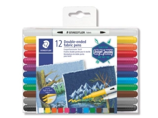 Flamastry dwustronne, do tkanin, Design Journey, 12 kol, Staedtler