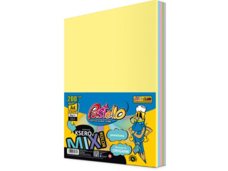 Papier ksero A4 80 gr mix 5 kolorów 200 arkuszy PASTELOWE PAS-7977