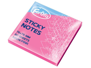 Notes samoprzylepny 75x75 mm 80 kartek RӯOWY NEON FR91026 [opakowanie=12szt]