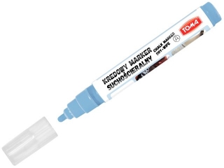 Markery kredowe cieralne na sucho, kocwka okrga 4, 5mm, 8g tuszu pastelowy niebieski [opakowanie=10szt]