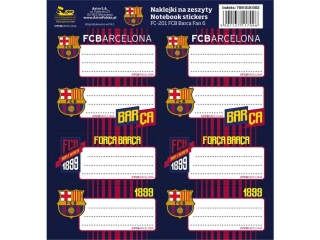 NAKLEJKI NA ZESZYTY FC-201 FC BARCA 6 [opakowanie=50szt]
