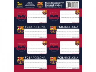 NAKLEJKI NA ZESZYTY FC-201 FC BARCA 6 [opakowanie=50szt]
