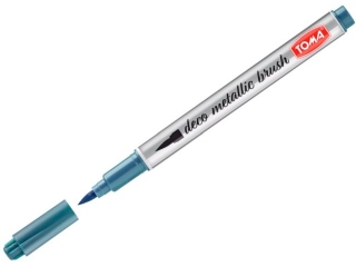 Markery permanetne METALIC BRUSH, kocwka pdzelkowa, 5 kolorw metalicznych niebieski metalic Pudeko [opakowanie=5szt]
