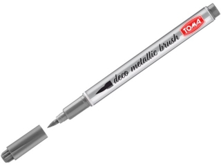 Markery permanetne METALIC BRUSH, kocwka pdzelkowa, 5 kolorw metalicznych srebrny Pudeko [opakowanie=5szt]