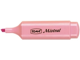 Zakrelacze tekstu MISTRAL PASTEL, paskie, szeroka kocwka 1-5mm, rowy Pudeko [opakowanie=10szt]