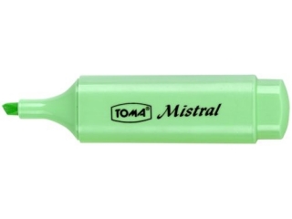 Zakrelacze tekstu MISTRAL PASTEL, paskie, szeroka kocwka 1-5mm, zielony Pudeko [opakowanie=10szt]