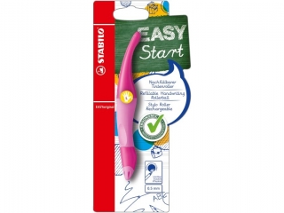 PIÓRO STABILO EASY ORIGINAL START RÓŻOWE , LEWORĘCZ. BLISTER (3)