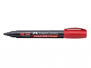 MARKER PERMANENTNY 52 CZERWONY KOCWKA OKRGA FABER-CASTELL [opakowanie=12szt]