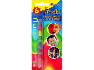 Kredki do twarzy i ciała przekładane 6 kolorów Fluo