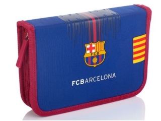 Piórnik pojedynczy z wyposa¿eniem, 2 klapki, 1W2 FC-234 FC Barcelona Barca Fan 7