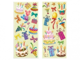 Naklejki z brokatem - party rozmiar: 10 x 22cm wzory: 2