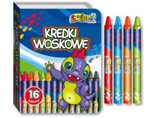 PENMATE KOLORI PREMIUM KREDKI WOSKOWE DINO 16 KOLORÓW W ETUI