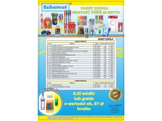 PAKIET SZKOA o wartoci 1054 z Gratis do wyboru: 0, 5l wdki lub gratis o wartoci ok. 57 z