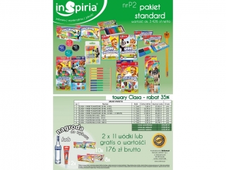 Pakiet P2 standard INSPIRIA o wartoci 3426 z + gratis 2x wdka lub gratis o wartoci 176 z
