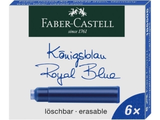 NABOJE ATRAMENTOWE KRÓTKIE NIEBIESKIE 6 SZT. KARTONIK FABER-CASTELL