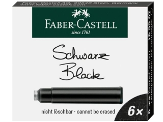 NABOJE ATRAMENTOWE KRÓTKIE CZARNE 6 SZT. KARTONIK FABER-CASTELL