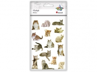 Naklejki wypukłe miękkie koty 15szt.