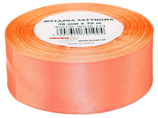 Wst��ka satynowa  rozmiar: 38mm x 32 m kolor: �ososiowy