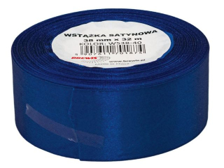 Wst��ka satynowa  rozmiar: 38mm x 32 m kolor: niebieski
