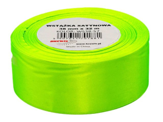 Wst��ka satynowa  rozmiar: 38mm x 32 m kolor: limonkowy
