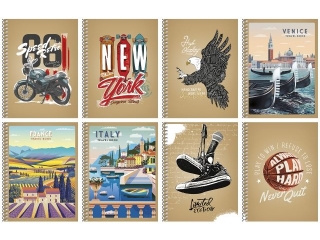 Ko�obrulion B6 kratka 120k kremowy papier, "Never quit"