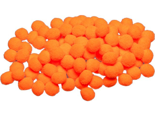 Pompony rozmiar: 10mm ilość: 100 szt kolor: pomarańczowy