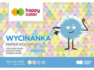 Blok Wycinanka Pastel, A4, 10 ark, 100 g, Happy Color [opakowanie=10szt]