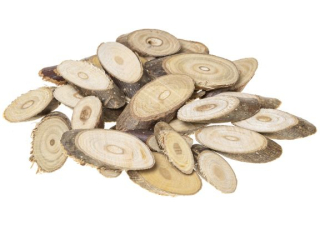 Plastry drewana owalne rozmiar:1.5 - 4cm waga: ok 30g kolor: brązowy