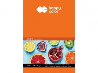 Blok do akrylu Art., A5, 10 ark, 360g, Happy Color [opakowanie=5szt]