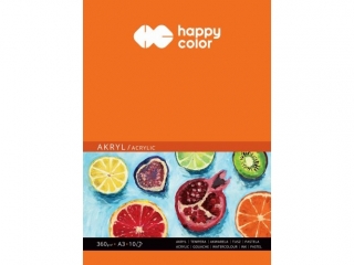 Blok do akrylu, Art., A3, 10 ark, 360g, Happy Color [opakowanie=4szt]