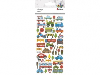 Naklejki wypukłe pojazdy 45szt.