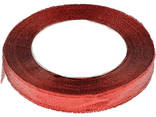 Wstążka brokatowa rozmiar: 6mm x 22 m kolor: czerwony