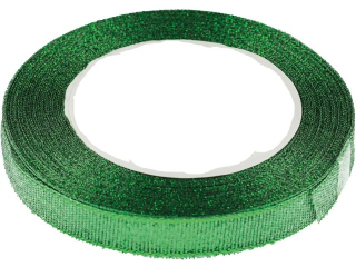 Wstążka brokatowa rozmiar: 6mm x 22 m kolor: zielony