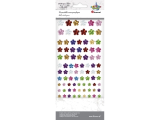 Krysztaki samoprzylepne kwiaty mix kolorw 11/9/8/6mm 84szt.