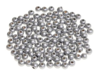 Koraliki drewniane do nawlekania kolor: srebrny rozmiar: 8mm ilość: 120 szt waga: 18g