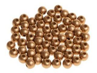 Koraliki drewniane do nawlekania kolor: złoty rozmiar: 10mm ilość: 60 szt waga: 22g