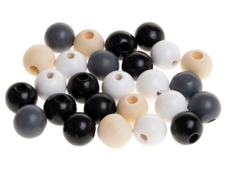 Koraliki drewniane do nawlekania rozmiar: 16mm ilość: 25 szt waga: 32g