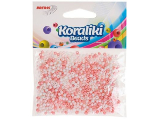 Koraliki akrylowe do nawlekania rozmiar: 35mm waga: 30g kolor: biało-różowy