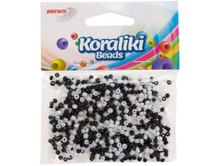Koraliki akrylowe do nawlekania rozmiar: 35mm waga: 30g kolor: biało-czarny