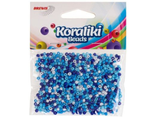 Koraliki akrylowe do nawlekania rozmiar: 35mm waga: 30g kolor: biało-niebieski