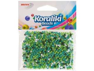 Koraliki akrylowe do nawlekania rozmiar: 35mm waga: 30g kolor: biało-zielony