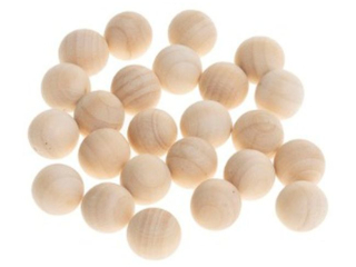 Drewniane kulki (bez otworu) kolor: naturalny rozmiar: 14mm  ilo: 25 szt  waga: 23g