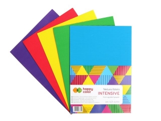 Tektura falista INTENSIVE, A4, 5 ark, 5 kolorów, Happy Color