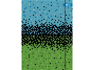Teczka kartonowa z gumk�, PIXI, niebiesko-zielona, 24x31cm, Happy Color [opakowanie=10szt]