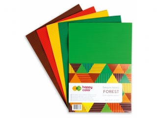 Tektura falista FOREST, A4, 5 ark, 5 kolorów, Happy Color