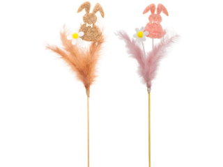 Kr�liczki filcowe z pi�rkami na piku rozmiar: 8 x 0, 5 x 40 cm w opakowaniu: 2 wzory