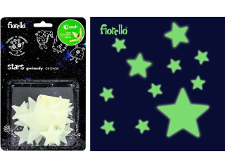 Ozdoby fluorescencyjne GWIAZDKI miks 24szt. FIORELLO GR-GW08