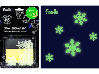 Ozdoby fluorescencyjne ŚNIEŻYNKI miks 40szt. FIORELLO GR-GW12