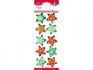 Naklejki wypukłe miękkie gwiazdki 40mm 10szt.